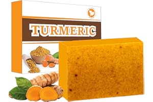 ISBEAUSOLS Turmeric Soap Bar for Body & Face - Natural Kojic Acid, Collagen, Vitamin C, Dark Spot Remover for Even Skin Tone, Acne, Dark Spots, Smooth Skin (100g)