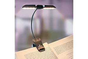 Vekkia Luce da Lettura,Luce per Lettura Libri a Letto,USB Ricaricabile Lampada da Lettura, 14LEDs 3 Modalità lampada con pinza,luce lettura libro notturna per Studio, Letto, Viaggi