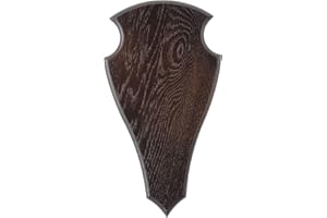 GTK - GEWEIHE & TROPHÄEN KRUMHOLZ EUROHUNT Trophäenbrett Hirschschild Eiche 2 (Dunkel/36x20 cm)