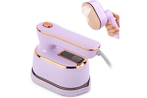 NVIYAM Mini Fer à Repasser Couture, 1000 W Fer à Repasser de Voyage, Portable Defroisseur Vapeur Vertical 2 en 1 Humide et Sèche, Mini Fer à Vapeur Rapide 20s, avec Réservoir D'eau de 100 ml, pour la Maison