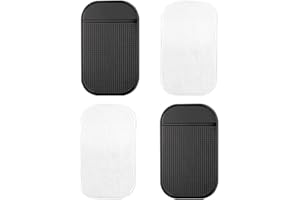 LICHUANUK 4PCS Auto Armaturenbrett Anti Rutsch Matten,Selbstklebende Auto Armaturenbrett Pad,zum Halten von Handy Schlüssel Sonnenbrille Münzen,Schwarz,Weiß,14 * 8CM