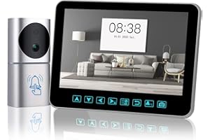 ACEBELL Wireless Video Door Phone IP Doorbell Intercom System with 1080P Night Vision Camera and 7'' LCD Screen Monitor,Support Remote Unlock Door Release & Motion Detection Included 32GB SD Card