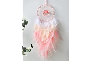 Nice Dream Handmade Pink LED Dream Catchers for Bedroom, Nursery Decor for Girls Boys, Tree of Life Wall Hanging Ornaments Craft
