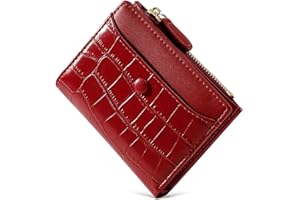 MEEGIRL Small Purses for Women Fashion Stone Pattern Girls Wallet Thin and Light Card Holder Organizer (Red)