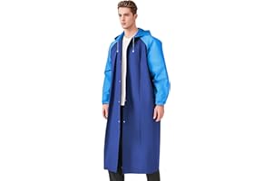 GAOHUI Rain Poncho, Reusable Poncho Waterproof Adult Emergency Waterproof Jacket Women Men EVA Raincoat with Hood and Sleeves for Festival Essentials, Theme Park, Fishing, Camping, Hiking