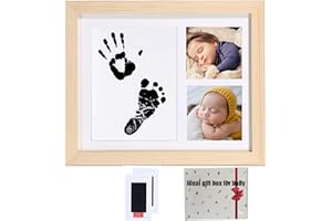 SOSINYA Cadre photo Bois original d'argile d'empreinte de main de bébé,Regalo moulage et d'empreintes, Bois cadre,Regalo de cumpleaños regalo del festival cadeau de moulage et d'impression(B Style)