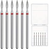 MLRUQRX Staleks 6 Pieces Nail Milling Cutter Carbide Emery Head 4.5cm Long 0.2mm Diameter for Acrylic Nails Professional Gel