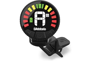 D'Addario Nexxus 360 Rechargeable Cello & Bass Tuner - Clip On Tuner for Cello & Bass - Auto Powers Off - Adjustable Full Color LED Screen