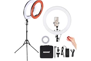 NEEWER Ring Light with Tripod Set: 45 cm Outdoor 55 W 5600 K Dimmable LED Ring Light with Bluetooth Remote Control 75 W Ring Light Soft Cover for Mobile Phone/Camera for YouTube TikTok Self Portrait