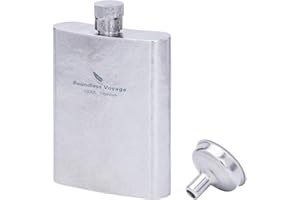 iBasingo Ti3262D Ti3262D - Fiaschetta da viaggio ultraleggera in titanio da 100 ml, per whisky, vodka, liquori, all'aperto, da viaggio, mini contenitore in metallo, per uomini e donne, colore: argento