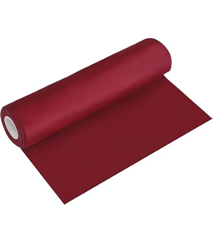 Runner Da Tavolo In Tessuto Bordeaux Largo 15 Cm – Metraggio 25 Metri In Unico Pezzo, Per Decorazioni Eventi E Matrimoni