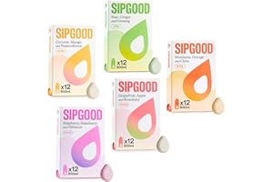 SIPGOOD Flavoured Waterdrops - Bundle Includes All 5 Flavours - Hydration Drops with Real Fruit & Plant Extracts - No Sugar, Zero Calories - Vitamins & Electrolytes (5pack/60 Drops)