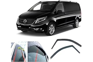 AC WOW 2x Windabweiser kompatibel mit Mercedes Benz Vito Viano V-Klasse W447 (MK3) 2014 2015 2016 2017 2018 2019 2020 Premium Qualität Acrylglas PMMA Regenabweiser Abweiser
