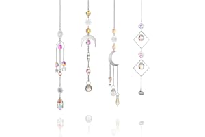 TUHNHGD 4pcs Atrapasoles, AtrapasueñOs De Cristal, Atrapasol Colgante, Atrapasol De Cristal, Atrapasoles De Cristal, PáJaro De Cristal (4)