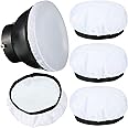 SHOPEE 4 Pieces Diffuser Lamp Sock Soft Diffuser Lamp Cover 8.25 Inches/ 21 cm Standard Cloth Diffuser Light Sock Lampshade Reflector Lamp Sock for Strobe Flash Light Speedlite (White)