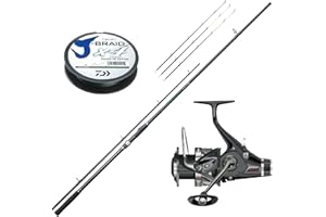 A&M ANGELSPORT Aalcombo Aalmutti Titan 3,00m 20-180g Aalrute + Freilaufrolle + geflochtene Schnur