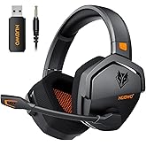 NUBWO G06 Wireless Gaming Headset with 50mm Drivers for PC/Ps5/Ps4/NS/Mobile,Wireless Gaming Headset with 2.4 GHz+Bluetooth 5