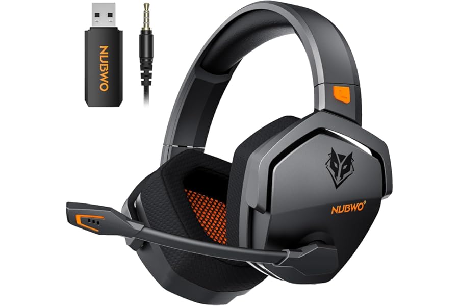 NUBWO G06 Cascos Gaming Inalámbricos con Drivers de 50 mm para PC/Ps5/Ps4/NS/Mobile,Auriculares Gaming Inalámbricos con 2.4 G