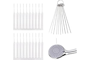 GLANZEND 20pcs Shower Head Cleaning Brush, with 10pcs Cleaning Picks Small Hole Cleaner Tool Anti-Clogging Mini Crevice Shower Head Bristle for Nozzle Gap Household Bathroom