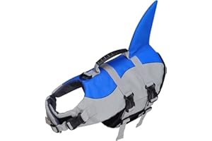 TOWEAR Gilet de Sauvetage pour Chien, Gilet de flottaison pour Chien, Appareil de Sauvetage pour Animal de Compagnie avec Sangle réglable et poignée de Sauvetage (L)