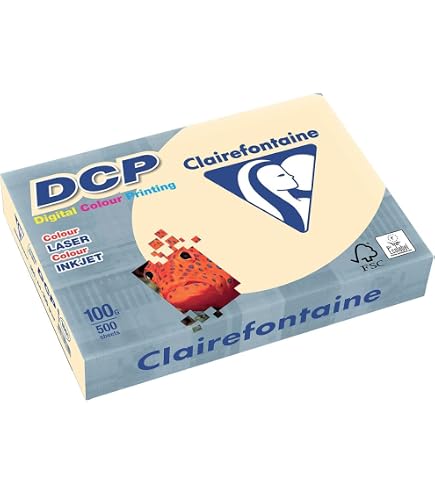 5 Ramettes Papier Clairefontaine Trophée 80g A4 Ivoire - 500 Feuilles/ramette - Certifié FSC