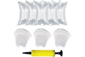 HELWEET Packaging Air Bags, Air Packaging Protector Bag, Air Cushion Film Blocking Wrap Bag, Air Cushion Bags, 150 Pieces Shockproof Packaging Material for Safe Shipping And Transport, With Manual Pump