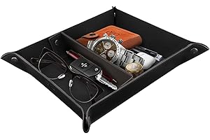 Londo Vassoio Organizer in Pelle - Organizzatore - Pratico Contenitore per Portafogli, Orologi, Chiavi, Monete, Telefoni Cellulari e Attrezzature per Ufficio