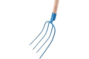 Bauster® Fourche à foin à 4 dents avec manche de 115 cm pour écurie, ferme, en acier de qualité supérieure, robuste, pour jardinier et agriculteur
