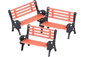 Milisten 3pièces Banc Miniature De Jardin Miniature pour Maison De Poupée Modèle De Banc pour Décor De Paysage