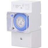 Jadeshay Waterproof Mechanical Timer, Programmable Pool Clock Programmable 24h Timer Switch for Outdoor, AC230V