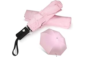 Shinok Travel Umbrella Rain Compact Folding UV Umbrella for Sun Protection Auto Open Close Women Umbrellas Pink
