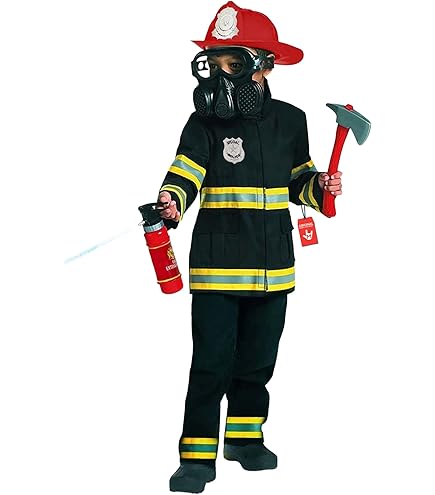 RedCrab Kostuum Brandweerman Voor Kinderen, 12 Delig Brandweermankostuum Met Brandblusser Complete Accessoires Cadeau Brandweerkostuum Geschikt Kinderen Van 3 Tot 1013809204