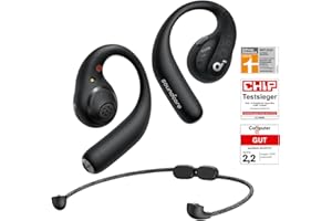 soundcore by Anker Open-Ear Kopfhörer AeroFit Pro, 46h Akku, Intensiver Sound LDAC, Ultra leicht, Bequem, Ergonomisches Design, Bluetooth 5.3, IPX5 Wasserschutz, App, Kabellos