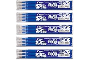 Pilot Frixion Lot de 15 recharges effaçables pour stylo roller Bleu