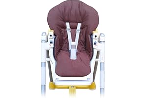 Aveanit Housse de rechange, Haute et imperméable, Pour chaise d’enfant Peg Perego Prima Pappa Diner, 100% Coton Coloris Brun
