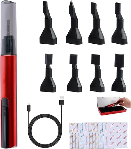 Reciproschuurmachine, USB Quick Charging Schuurpen Met 8 stks Schuurkop, Zelfklevend Schuurpapier Voorgesneden Mesh 134 stks (ESA
