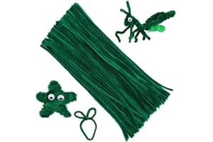 RAMLUR 100 Pcs Pipe Cleaners Chenille Stems, Green Pipe Cleaners, Pipe Cleaners Craft supplies for DIY, Arts and Crafts Project Decoration