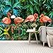 Produktbild Mznm mznmcustom 3D Wandbild Tropischen Regenwald Banana Leaf Flamingo Garten Natur Landschaft Wandbild Animal Tapete für Wände 3 D 200x140cm