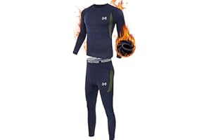 MEETYOO Men's Thermal Underwear Set, Wicking Long Johns Quick Dry Base Layer Sport Compression Suit For Workout Skiing Running Hiking