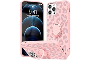 Yoedge Soporte Anillo Funda Compatible con Xiaomi Mi 10T Lite 5G 6,67 Pulgada, Silicona Antigolpe Carcasa con 360° Giratorio Kickstand TPU Protección patrón Cover Xiaomi mi 10T Lite, Leopardo Rosa