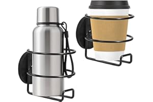 VGECEE 2 Pack Soporte Magnetico Portavasos 8,2cm de Diámetro Interior Portavasos Coche Portabebidas para Coche Soporte Lata Barco con Fuerte Iman para Barco Marina Coche, Universal, Negro