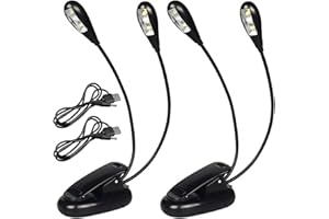 Cerioll Luz LED Para Partituras, Lámpara LED Para Atril, 2 Piezas Lampara Partituras, Luces De Piano, Cuello Flexible, Con Cable Usb, Adecuado Para Soporte De Piano, Escritorio, Atril, Negro