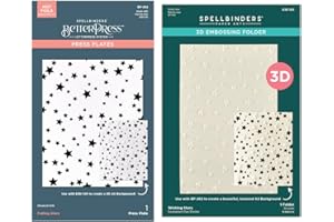 Spellbinders Wishing and Falling Stars 3D Embossing Folder and BetterPress Bundle from The Little Smiles Collection