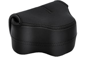 JJC Funda de Neopreno para Cámaras Fujifilm X-T20/X-T30/XT30II + 18mm o 15-45mm Lente, Olympus E-M10 II + 14-42mm Lente (Se Adapta a Cámaras con Objetivos de hasta 127 x 85 x 84 mm)