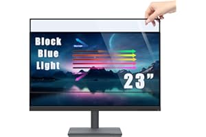 PYS Protector de pantalla de bloqueo de luz azul de 23 pulgadas para monitor de computadora, relación de aspecto extraíble 16:9, 23 pulgadas, antiluz azul, filtro antirreflejos, fácil de poner y