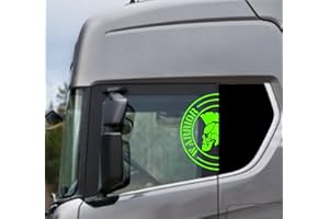 DualColorStampe Autocollants compatibles avec Scania Daf Iveco Man Camion accessoires camion autocollants camion fenêtre WARRIOR COD.0302 (Vert Fluorescent)