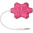 Amazon Basics 5-Way Multi Headphone Splitter, Pink