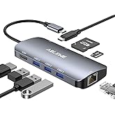ABLEWE USB-C-Hub, 8-in-1-USB-C-zu-HDMI-Multiport-Adapter mit 1000 M Ethernet, 100 W Stromversorgung, SD/TF-Kartenleser, 3 USB