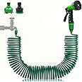 HASTHIP® 50ft/15m Garden Hose Pipe with 7 Function Sprayer Gun, Expandable EVA Lightweight Anti-Kink Flexible Water Hose with 3/8'' Quick Connector & Sprinkler for Home Garden Car Washing Pet Bathing