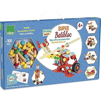 Vilac - Coffret de Construction Super Batibloc - Bois - 2126